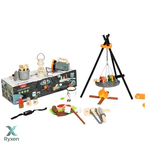 Zestaw Do Biwakowania Drewniany Ognisko Akcesoria 45 El LEAN TOYS