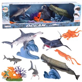Zestaw Figurki Zwierzęta Morskie Ruchome Elementy Płaszczka LEAN TOYS