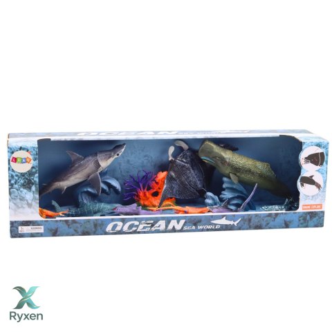 Zestaw Figurki Zwierzęta Morskie Ruchome Elementy Płaszczka LEAN TOYS