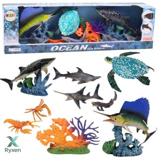Zestaw Figurki Zwierzęta Morskie Ruchome Elementy Żółw LEAN TOYS