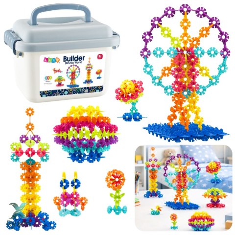 Zestaw Klocków Śnieżynki W Walizce Konstrukcyjne 140 el. LEAN TOYS