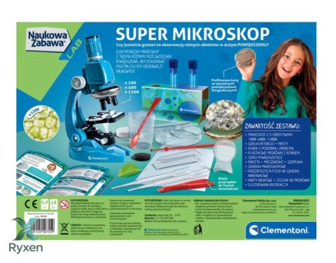 Zestaw Naukowa Zabawa Super Mikroskop Język Polski Clementoni 50755 CLEMENTONI
