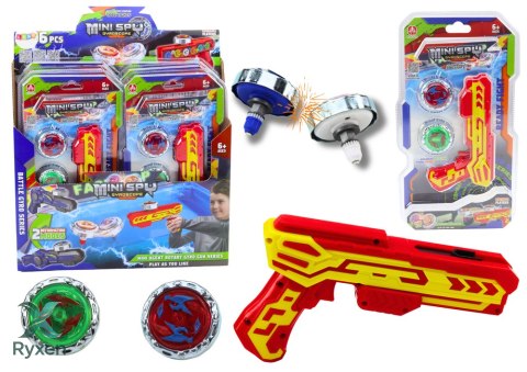 Zestaw Pistolet Wyrzutnia 2 Metalowe Krążki Czerwony Światła LEAN TOYS