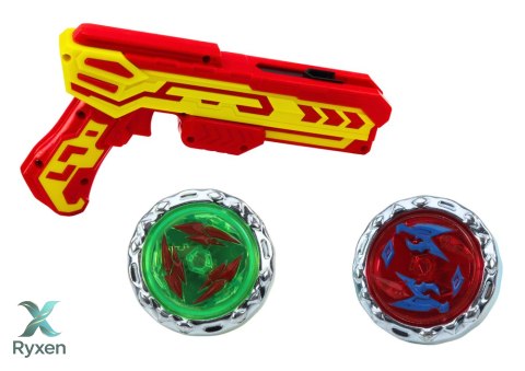 Zestaw Pistolet Wyrzutnia 2 Metalowe Krążki Czerwony Światła LEAN TOYS