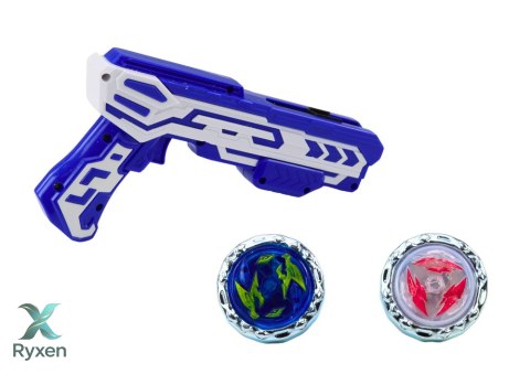 Zestaw Pistolet Wyrzutnia 2 Metalowe Krążki Niebieski Światła LEAN TOYS