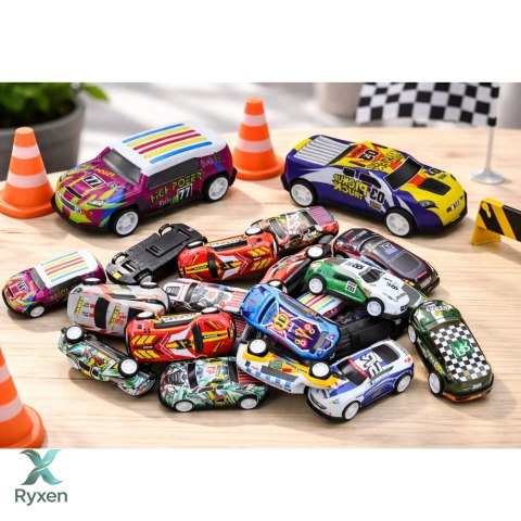 Zestaw Resoraków Autek W Walizce 25 Sztuk Mata z Drogami LEAN TOYS