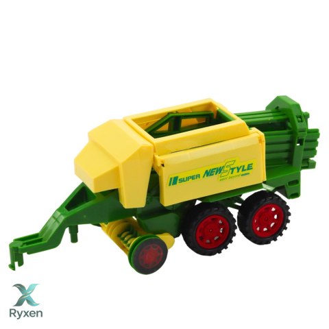 Zestaw Traktor Rolniczy Przyczepa Prasa Maszyna Rolnicza LEAN TOYS