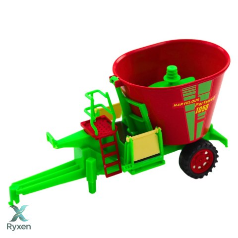 Zestaw Traktor Rolniczy Przyczepa Wywrotka Wóz Paszowy LEAN TOYS