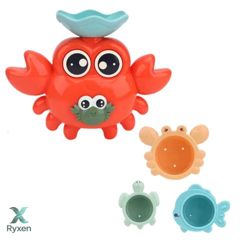 Zestaw Zabawek Do Kąpieli Krab Zwierzęta Morskie 12 el LEAN TOYS