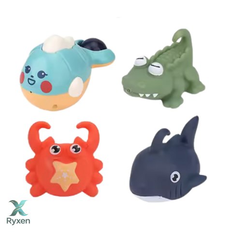 Zestaw Zabawek Do Kąpieli Krab Zwierzęta Morskie 12 el LEAN TOYS