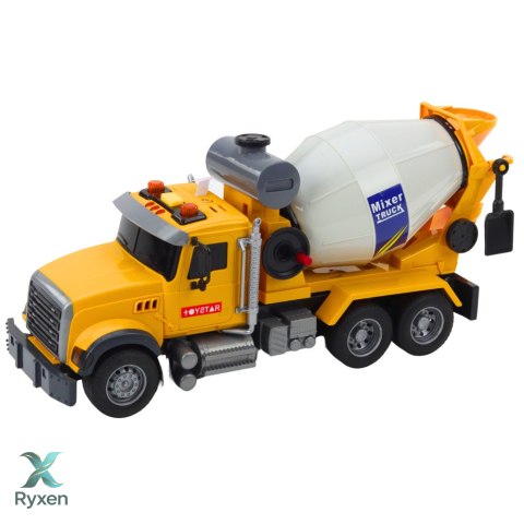 Ciężarówka Betoniarka Obrotowy Bęben Światła Dźwięki Żółta LEAN TOYS