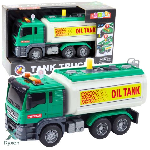 Ciężarówka Cysterna Woda Światła Dźwięki Zielona 1:14 LEAN TOYS