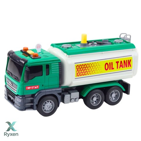 Ciężarówka Cysterna Woda Światła Dźwięki Zielona 1:14 LEAN TOYS