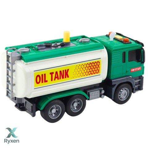 Ciężarówka Cysterna Woda Światła Dźwięki Zielona 1:14 LEAN TOYS
