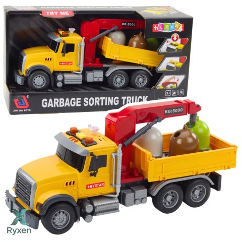 Ciężarówka Do Sortowania Śmieci Pojemniki Na Odpady Światła Dźwięki LEAN TOYS