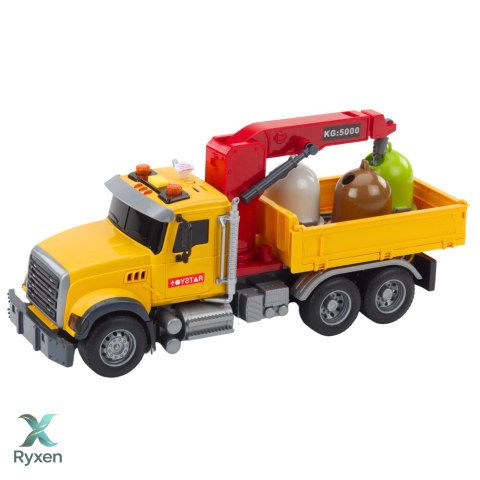 Ciężarówka Do Sortowania Śmieci Pojemniki Na Odpady Światła Dźwięki LEAN TOYS
