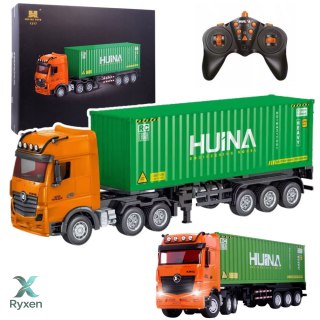 Ciężarówka Zdalnie Sterowana RC Z Kontenerem HUINA Światła Dźwięki 1:18 HUINA
