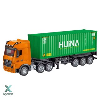 Ciężarówka Zdalnie Sterowana RC Z Kontenerem HUINA Światła Dźwięki 1:18 HUINA