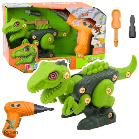 Dinozaur Do Rozkręcania Skręcania Zielony Wiertarka DIY LEAN TOYS