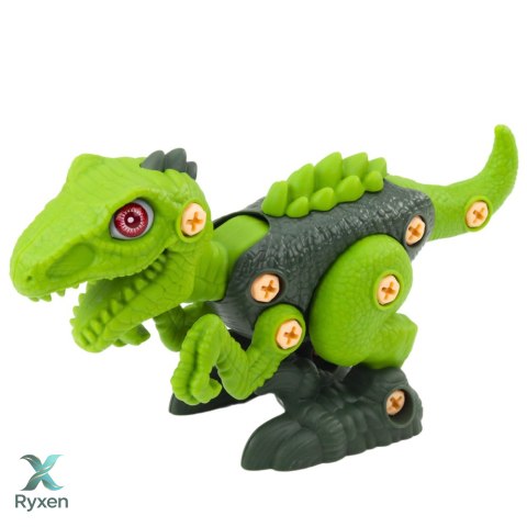 Dinozaur Do Rozkręcania Skręcania Zielony Wiertarka DIY LEAN TOYS