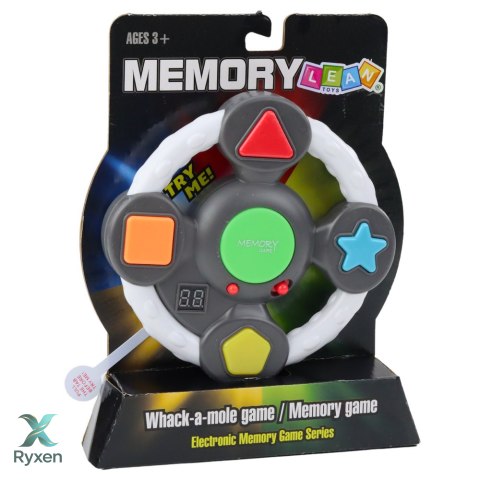 Elektroniczna Gra Logiczna Memory Kierownica Zręcznościowa Światła Dźwięki LEAN TOYS