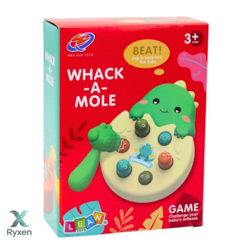 Gra Zrecznościowa Mini Whack A Mole Dinozaur W Jajku Zielony LEAN TOYS