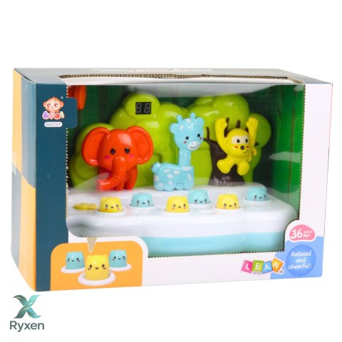 Gra Zręcznościowa Zwierzątka Whack-A-Mole Licznik Młotek Kolorowa LEAN TOYS