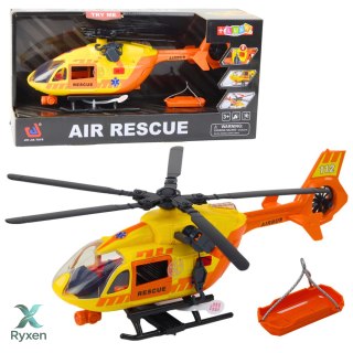 Helikopter Ratunkowy Hak Nosze Światła Dźwięki Pomarańczowy 1:12 LEAN TOYS