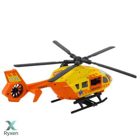 Helikopter Ratunkowy Hak Nosze Światła Dźwięki Pomarańczowy 1:12 LEAN TOYS