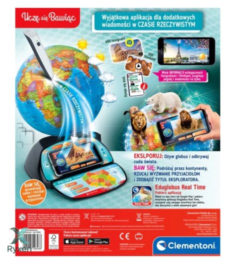 Interaktywny Globus Eduglobus Uczę się Bawiąc Język Polski Clementoni 50848 CLEMENTONI