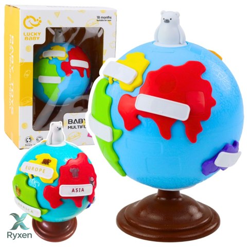 Interaktywny Globus Edukacyjny Dla Malucha Kontynenty Obrotowy LEAN TOYS
