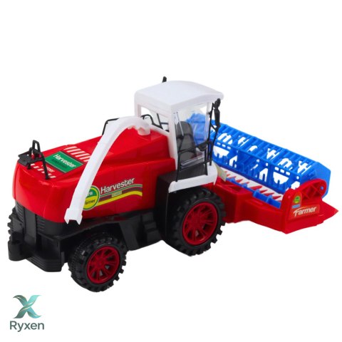 Kombajn Zbożowy Farmerski Rolniczy Heder Napęd Czerwony LEAN TOYS