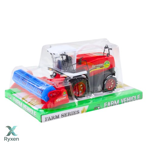 Kombajn Zbożowy Farmerski Rolniczy Heder Napęd Czerwony LEAN TOYS