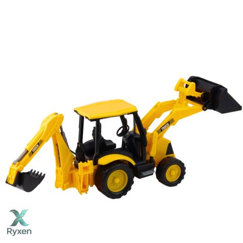 Koparka Budowlana Z Napędem Ruchome Dwie Łyżki Żółta LEAN TOYS
