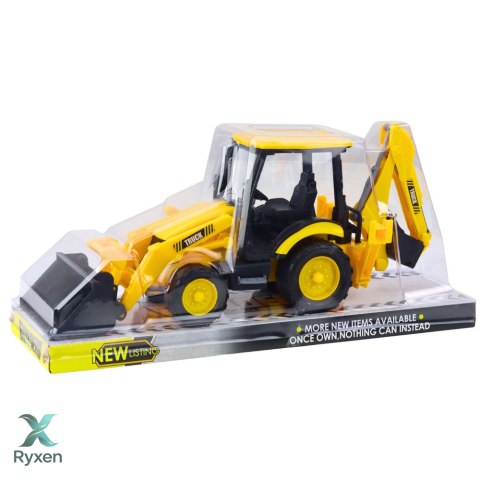 Koparka Budowlana Z Napędem Ruchome Dwie Łyżki Żółta LEAN TOYS