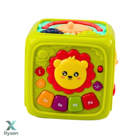 Kostka Edukacyjna Interaktywna Dla Malucha Lew Zielona LEAN TOYS