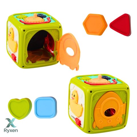 Kostka Edukacyjna Interaktywna Dla Malucha Lew Zielona LEAN TOYS