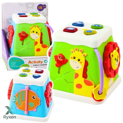 Kostka Edukacyjna Wielofunkcyjna Interaktywna Światła Dźwięki LEAN TOYS