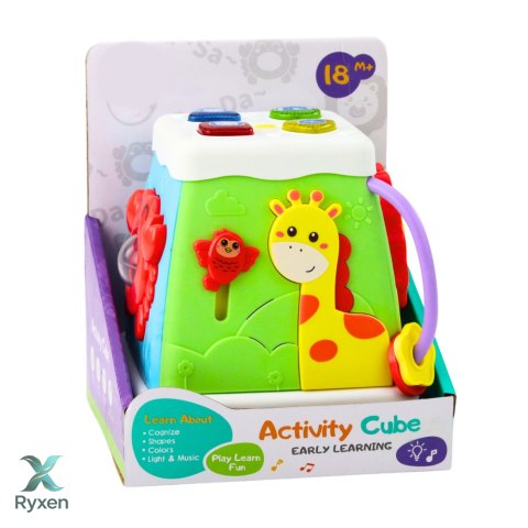 Kostka Edukacyjna Wielofunkcyjna Interaktywna Światła Dźwięki LEAN TOYS
