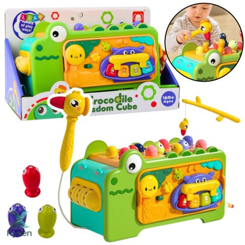 Krokodyl Interaktywny Kostka Edukacyjna Wielofunkcyjna Dźwięki LEAN TOYS