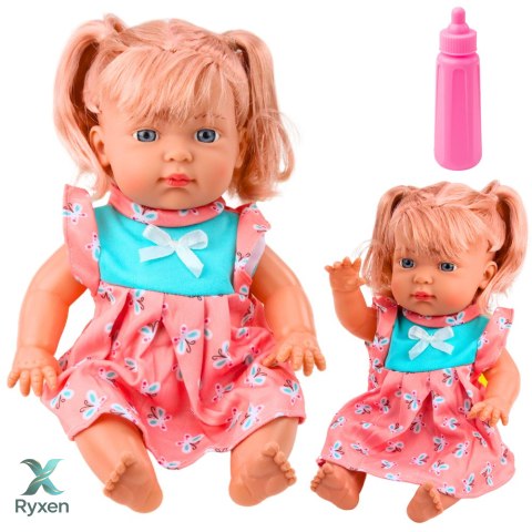 Lalka Bobas W Kolorowej Sukience Kucyki Butelka Dźwięk LEAN TOYS