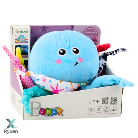 Pluszowa Ośmiornica Usypiająca Przytulanka Światło Dźwięk Niebieska LEAN TOYS