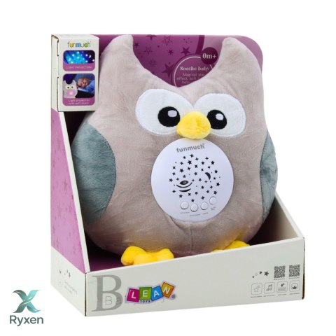 Pluszowa Sówka Usypiająca Przytulanka Projektor Dźwięk LEAN TOYS