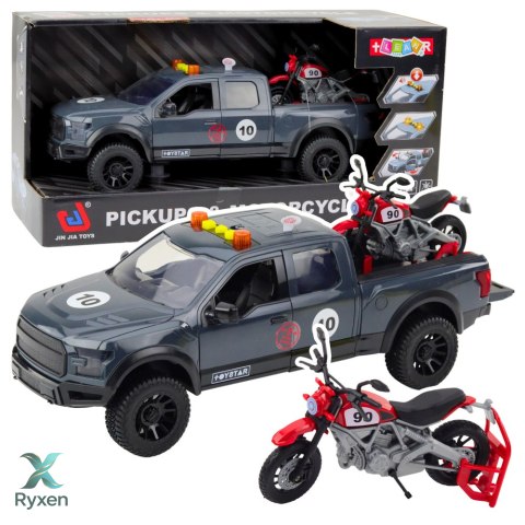 Samochód Pickup Z Motorem Światła Dźwięki Szary 1:12 LEAN TOYS