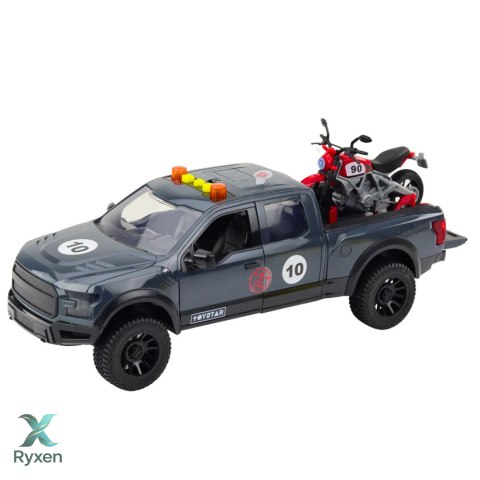Samochód Pickup Z Motorem Światła Dźwięki Szary 1:12 LEAN TOYS
