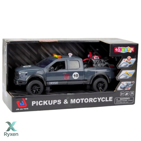Samochód Pickup Z Motorem Światła Dźwięki Szary 1:12 LEAN TOYS