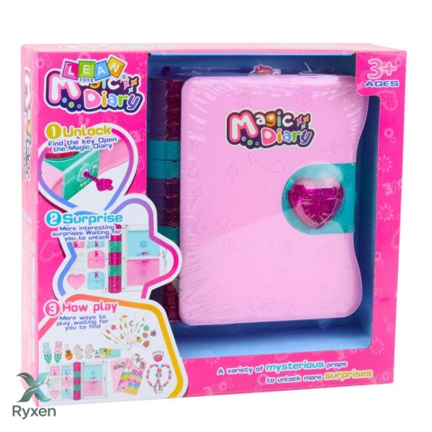 Sekretny Pamiętnik Na Kłódkę Notes Skrytka Kluczyk Akcesoria Różowy LEAN TOYS