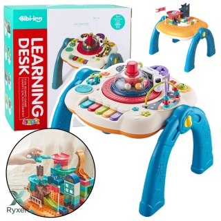 Stolik Edukacyjny Interaktywny Powierzchnia Do Budowania 2w1 Niebieski LEAN TOYS