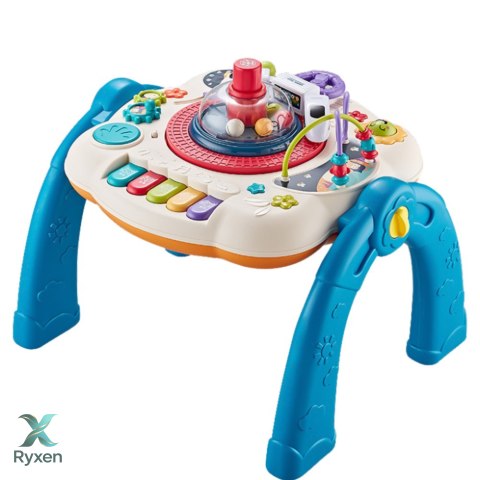 Stolik Edukacyjny Interaktywny Powierzchnia Do Budowania 2w1 Niebieski LEAN TOYS