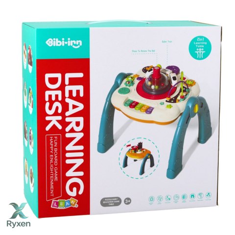 Stolik Edukacyjny Interaktywny Powierzchnia Do Budowania 2w1 Niebieski LEAN TOYS